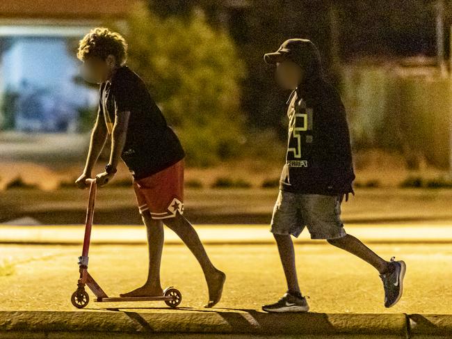 Youth of Carnarvon walk the streets.