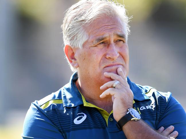 Rugby Australia Director of Rugby, Scott Johnson is seen during a press conference at Ballymore in Brisbane, Monday, May 18, 2020. This week sees the St.George Queensland Reds return to training following two months in isolation due to the COVID-19 global pandemic and subsequent Government restrictions. (AAP Image/Dan Peled) NO ARCHIVING