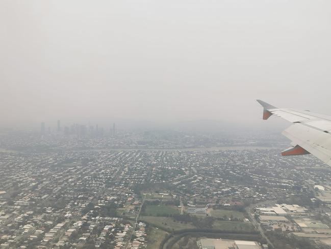 The view flying in to Brisbane today. Picture: Nikki Fischer