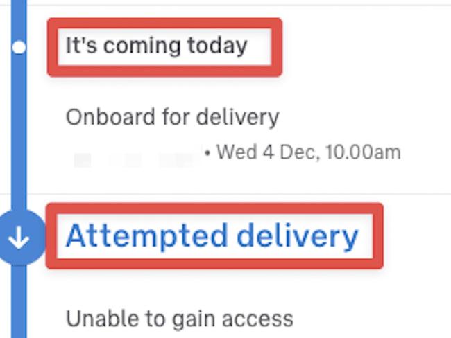 Parcel receivers usually receive a notification like the above, without a photo. But soon things will change. Picture: Reddit.