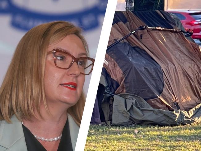 Southport councillor Brooke Patterson has met with the homeless in Carey Park on the edge of the CBD.