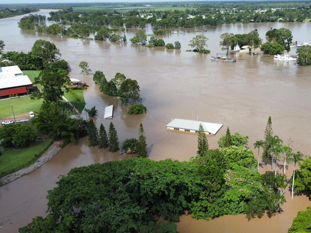 Drone footage captures extend of the Maryborough floods before the river peaked. Picture: Arthur More.