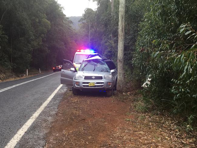 And again, another near identical accident where a car has spun out, crossed to the wrong side of the road and hit the same pole on the passenger’s side. Picture: supplied