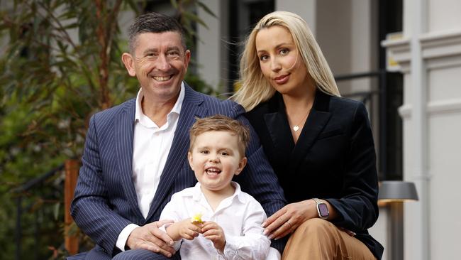 Nathan McCullum with his wife Eivyda and their 3-year-old son Dominykas. Picture: Jonathan Ng