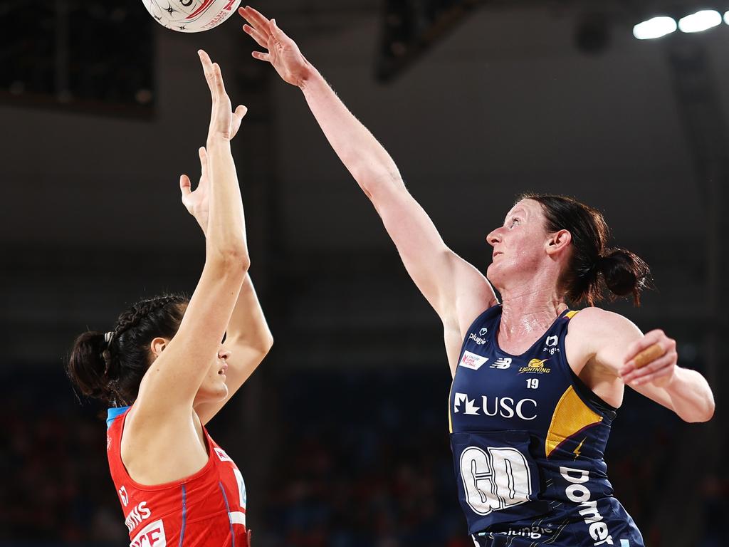 Kate Walsh played an aggressive defensive role for the Lightning in their seven -goal win over the Swifts. Picture: Matt King/Getty Images