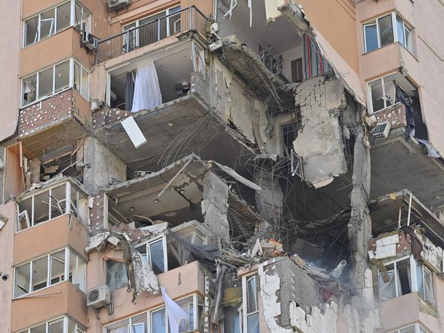 Russia began to move in on Kyiv, striking an apartment block with a missile overnight. Picture: GENYA SAVILOV / AFP