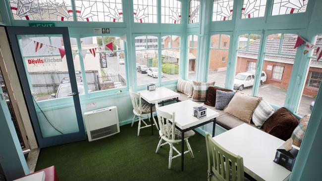 Devils Kitchen Cafe’s light and airy dining area. Picture: Chris Kidd