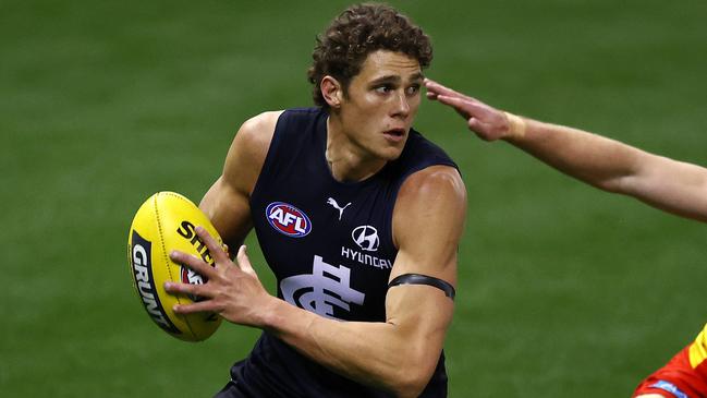 Charlie Curnow made a late-season return for the Blues — and he’s feeling fit and healthy on the eve of pre-season. Picture: Michael Klein