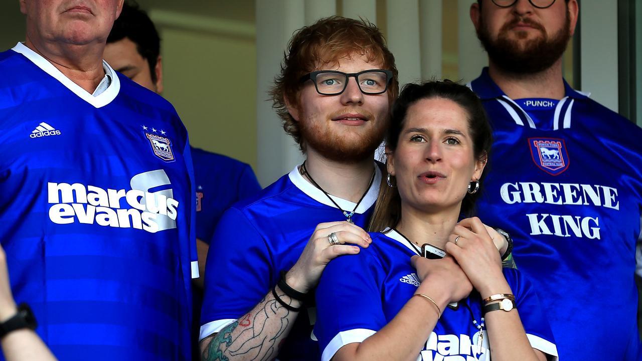 Ed Sheeran is a big Ipswich Town fan. (Photo by Stephen Pond/Getty Images)