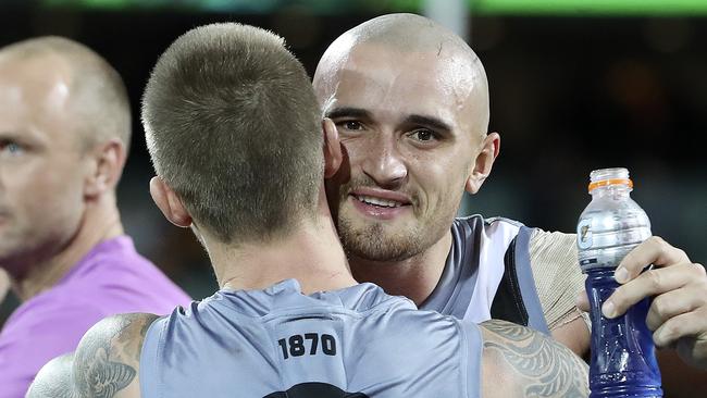 Sam Powell-Pepper was a last-minute inclusion for Travis Boak and had 24 touches. Picture: Sarah Reed.