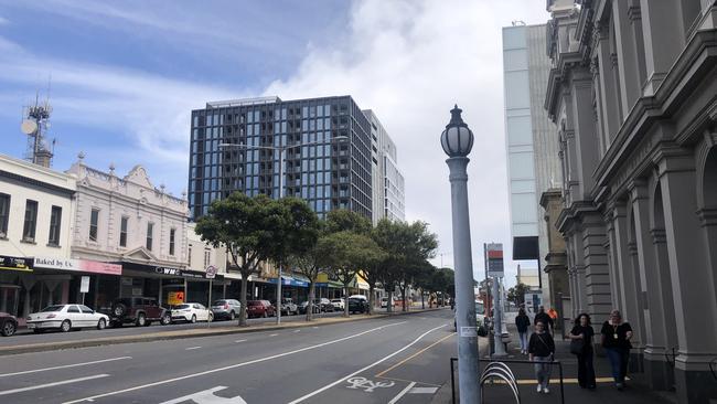 Construction work continues at Geelong Quarter on Ryrie St, a Franze Developments mixed use project including a Holiday Inn hotel and private apartments.