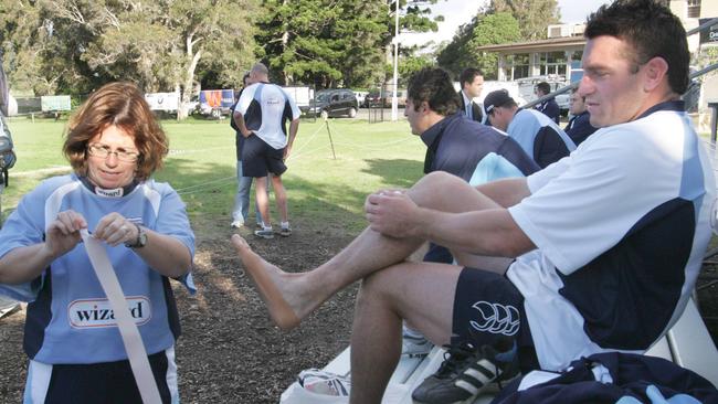 Looking after Danny Buderus at Woollahra Oval. (Mark Evans)