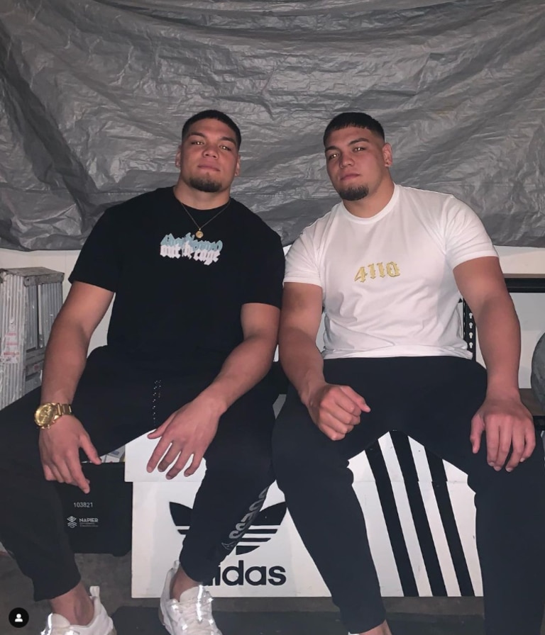 Knights forward Leo Thompson (left) and brother Tyrone (right). Credit: Instagram.