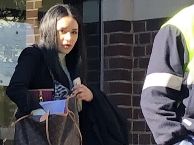 Mauriesha Vilches, 27, of Wentworth Point, leaving Manly Court House after being convicted of high-range drink driving. Picture: Jim O'Rourke