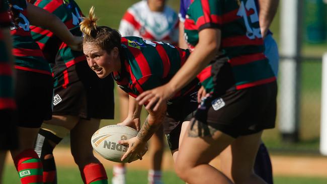 South’s Kirra Muggeridge with ball in hand. Picture: GLENN CAMPBELL