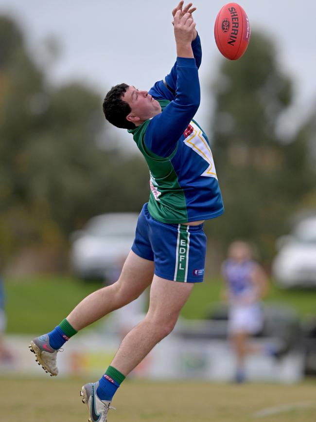 EDFL: East Sunbury’s Thomas Galea keeps his eye on the ball. Picture: Andy Brownbill