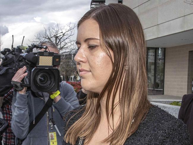 CANBERRA, AUSTRALIA NewsWire Photos OCTOBER 06, 2022:Brittany Higgins left court on day three of the trial.Bruce Lehrmann, the man accused of the sexual assault of former Liberal staffer Brittany Higgins at the Magistrates Court in Canberra.Picture: NCA NewsWire / Gary Ramage