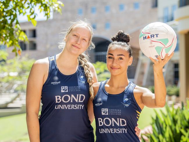 The Sapphire Series will receive weekly editorial coverage as part of the deal. Pictured is Bond University’s Abi Houston and Dakota Newson. Photo: Cavan Flynn Bond University