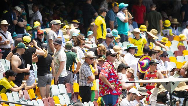 Crowd at Day 1 of the test match between Australia and Pakistan at the Gabba. Photo Lachie Millard