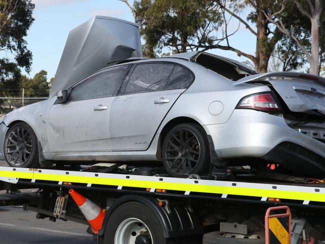 MELBOURNE, AUSTRALIA - NewsWire Photos, JULY 5, 2022. A Major crash on the Westgate Bridge in Melbourne. A car involved is taken away on a tow truck. Picture: NCA NewsWire / David Crosling