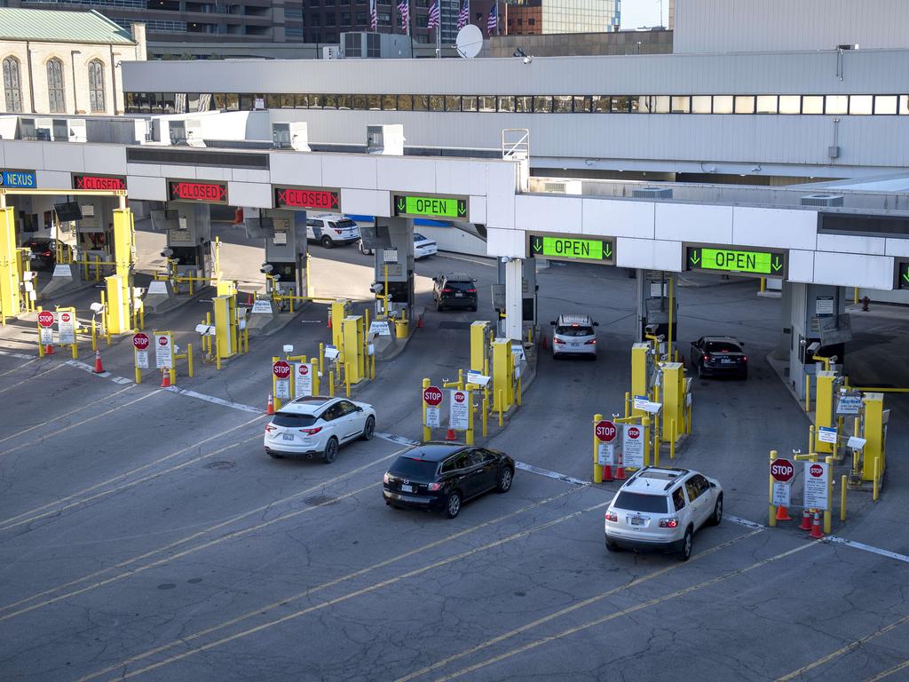 A view of the DetroitWindsor Tunnel custom lanes that connects Detroit and Windsor, Canada as international borders reopened in the US. Picture: Getty Images