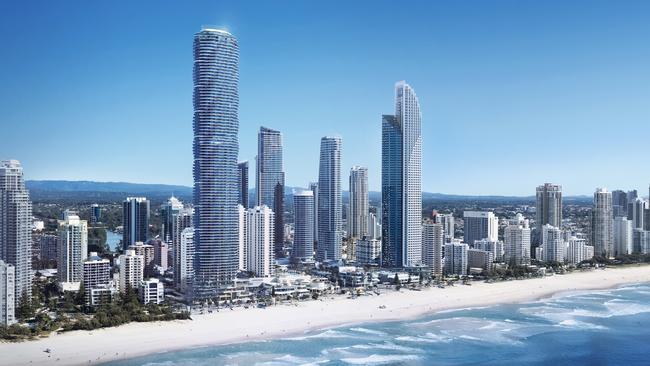 Forise Holdings' $1.2 billion Spirit tower will rise 300 metres above the Gold Coast when it's completed, making it Australia's third tallest residential tower. Supplied