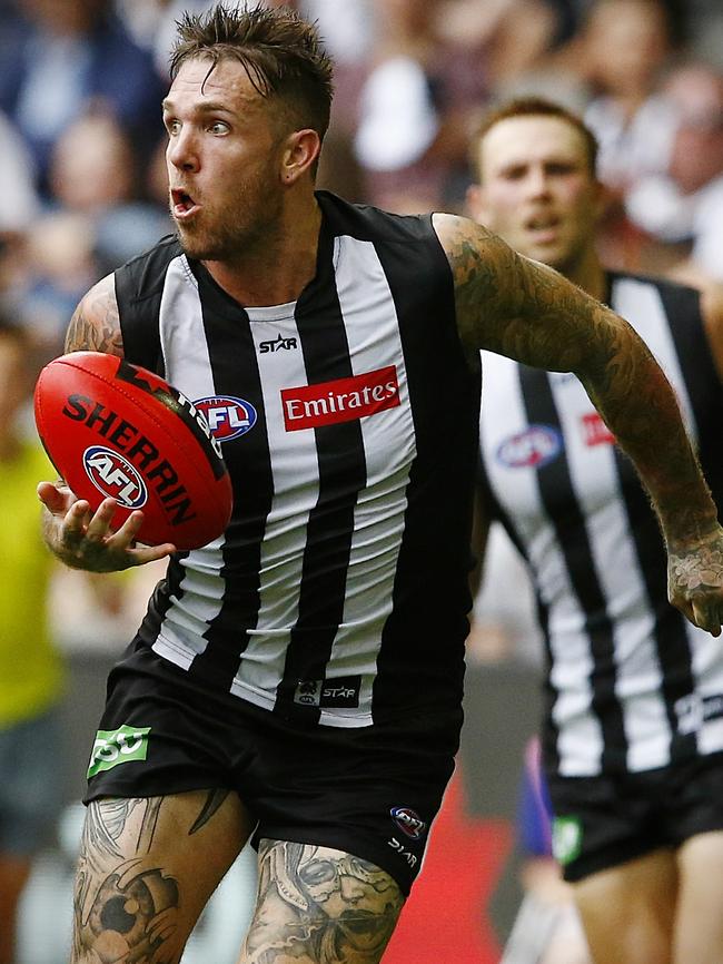 Dane Swan dominated Anzac Day games during his time at Collingwood Picture: Wayne Ludbey.