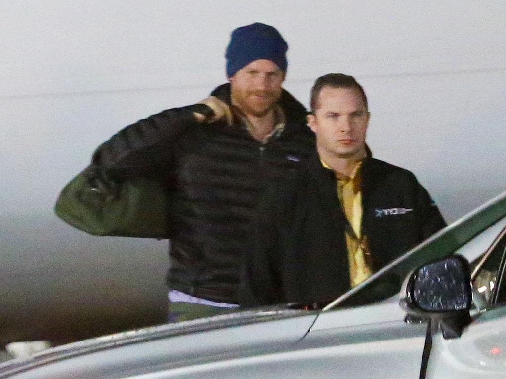 Prince Harry spotted for the first time as he arrives in Canada to meet up with his wife Meghan Markle. Picture: Supplied