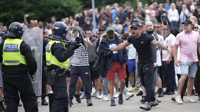 Mike Burgess said anti-immigration riots like the ones seen in the UK this week were unlikely in Australia. Picture: Christopher Furlong /Getty Images