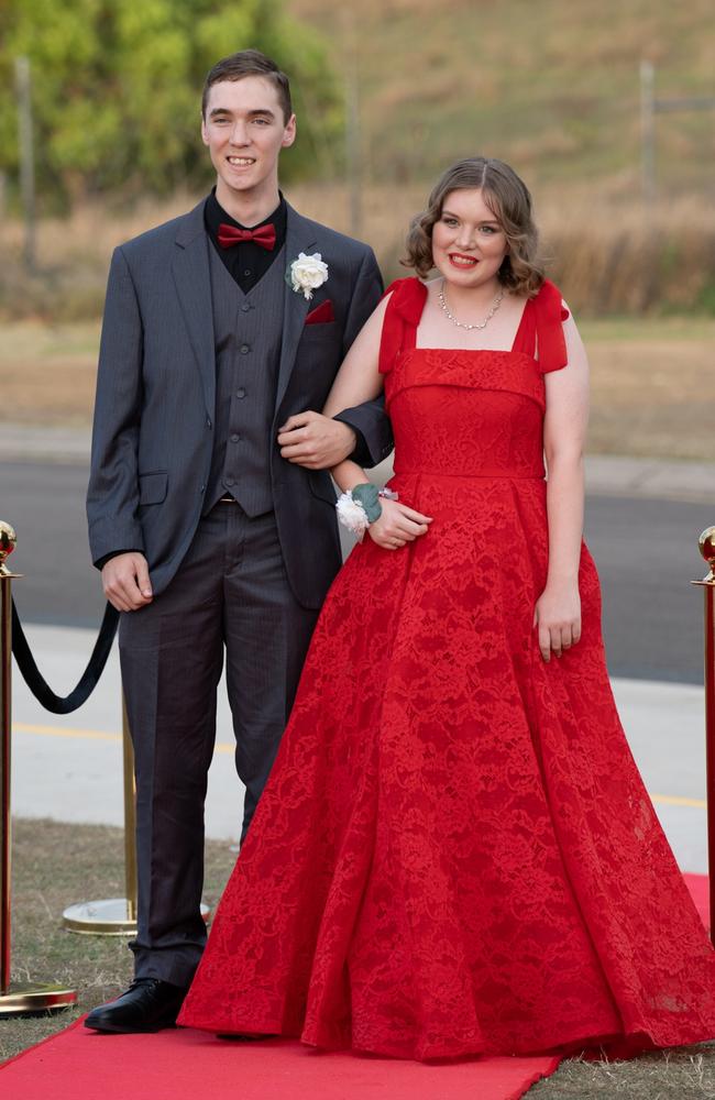 Oliver Hooper and Hannah Shelley of Cooloola Christian College graduating class 2023 arrive at their formal. October 5, 2023. Picture: Christine Schindler