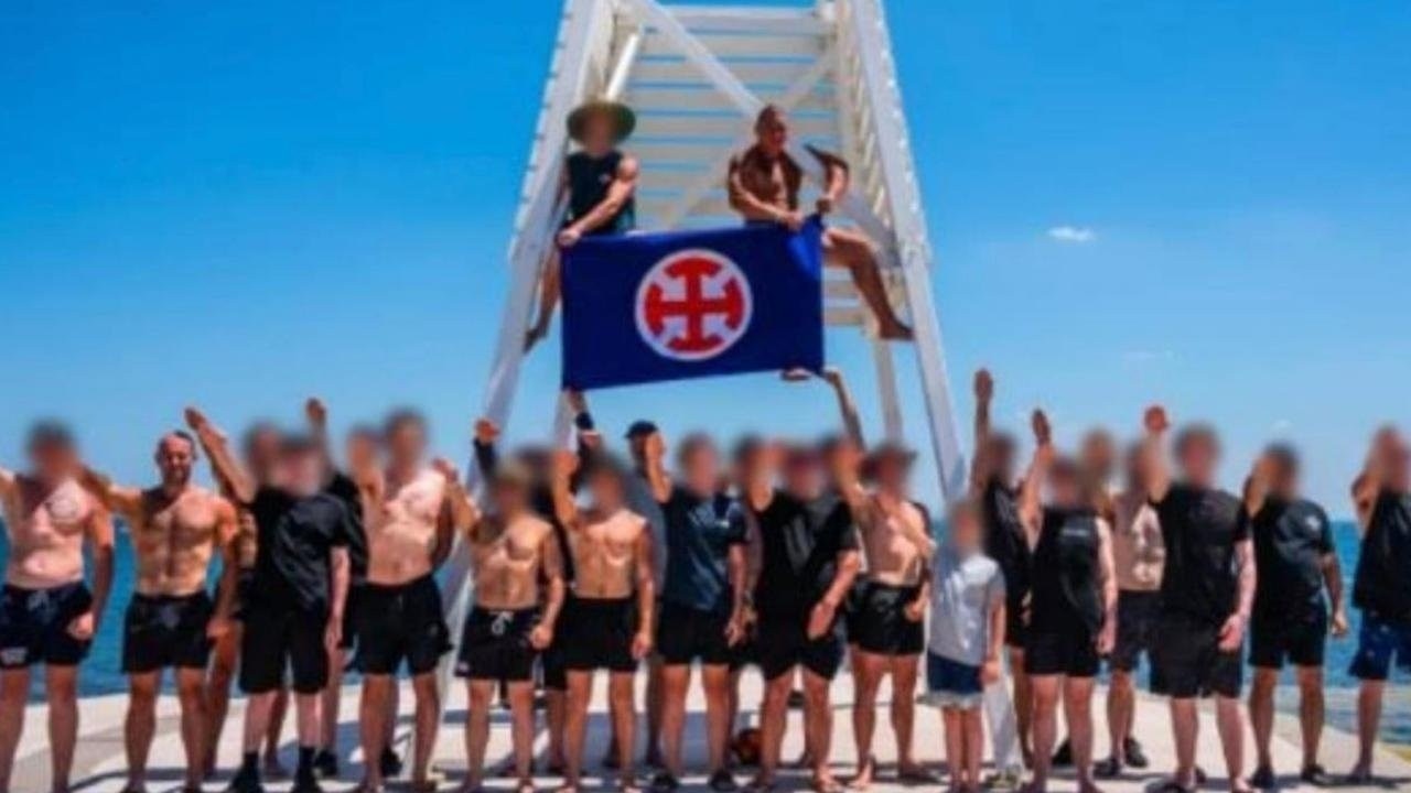 Neo-Nazis pump iron at popular beach