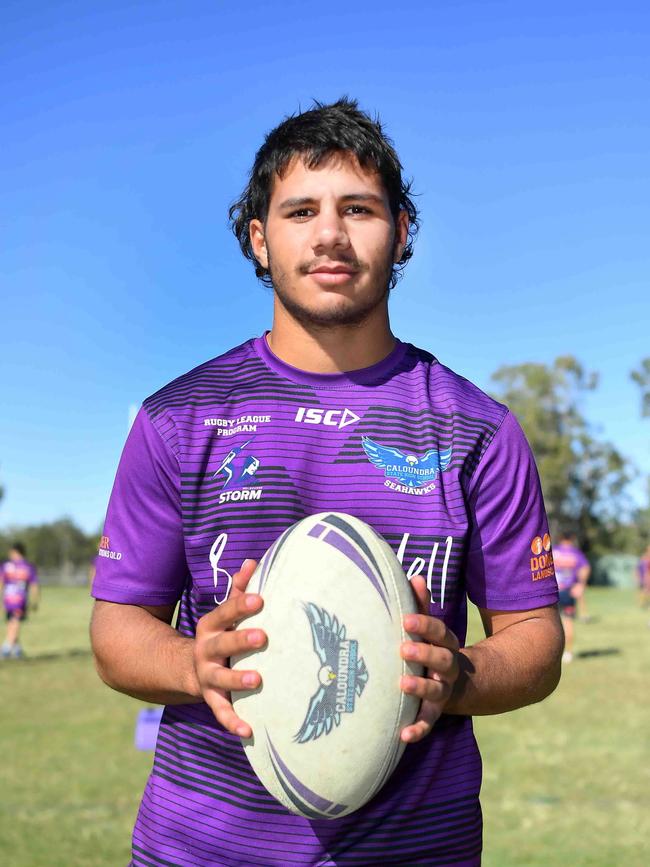 Caloundra State High School rugby league team. Open: Tyrell Hopkins. Picture: Patrick Woods.