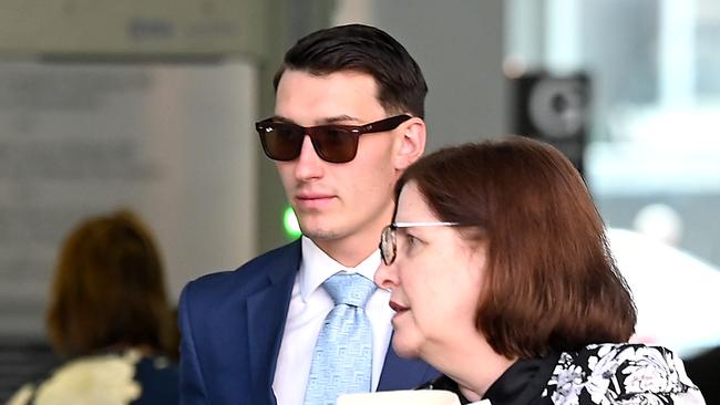 Tyler Phillip Sullivan outside the Brisbane District Court. Picture: John Gass