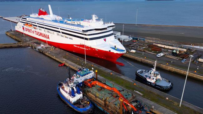 Alamy Live News. 2YRB7M9 Leith, Edinburgh, Scotland, UK.  3rd December, 2024.  The newly built Spirit of Tasmania IV passenger ferry arrives at Port of Leith to be. Mothballed for up to two years. The 212m-long dual-fuel  ferry will be stored at Port of Leith because it is too large to fit the existing berths in the Australian city of Devonport. It was moved from it?s shipyard in Finland because of winter pack ice. The controversy has been politicians resign and is being called the biggest State scandal in a decade.  Iain Masterton/Alamy Live News This is an Alamy Live News image and may not be part of your current Alamy deal . If you are unsure, please contact our sales team to check.