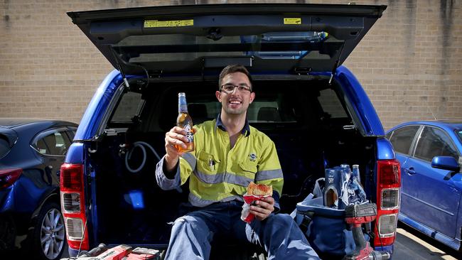 Tradie Matthew Froio of Cecil Hills earns about $80,000 a year. Picture: Toby Zerna