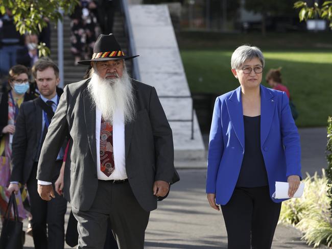 Ms Wong attends the United Nations in New York with Pat Dodson, Labor Senator for WA. Picture: Foreign Office.