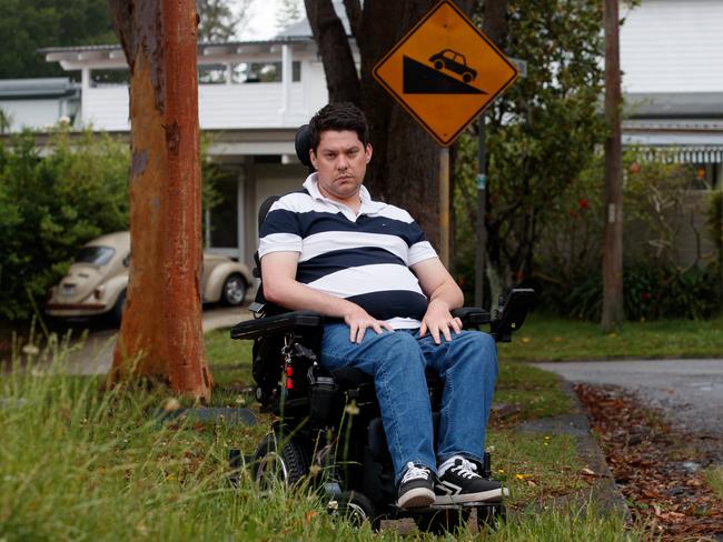 SYDNEY, AUSTRALIA - NewsWire Photos NOVEMBER 15, 2024: Declan Lee at home in Bilgola Plateau on SydneyÃs Northern Beaches on Friday. disability advocate Declan says he "can't live his life" as he's left waiting hours for a Wheelchair Accessible Taxi in NSW. Picture: NewsWire / Nikki Short