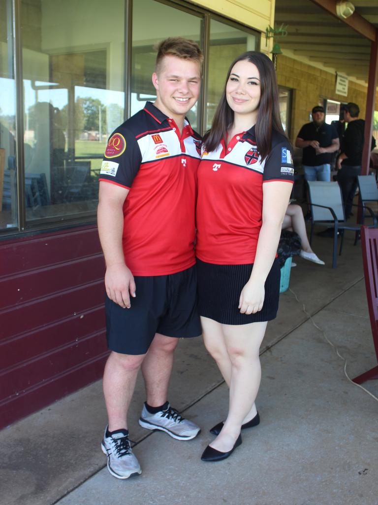 Daniel Trace with his partner and women's captain Reanna Fenton. Photo: Laura Blackmore