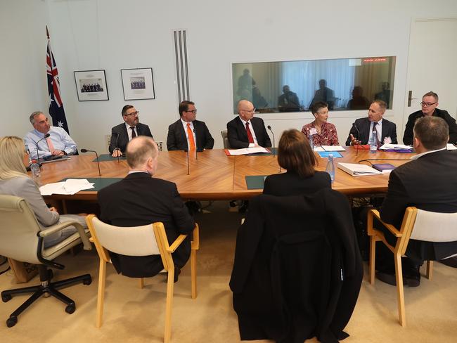 An expert committee of ten people, made up of military lawyers, veterans and mothers of suicided veterans, met with ministers in Canberra to terms of reference for the Royal Commission into veteran suicide. Picture: NCA NewsWire / Gary Ramage