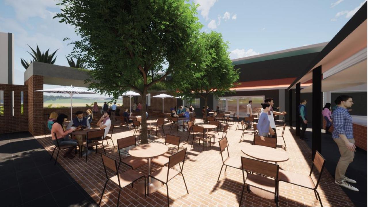 Rendering of a proposed Beer Garden at the Prince Alfred Hotel, Booval.