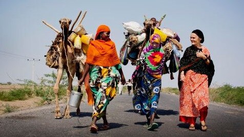 Despite the risks, 71-year-old Armidale nurse Valerie Browning is on foot in the heart of the conflict zone in Afar region Ethiopia to treat displaced and wounded women and children and soldiers. Picture: Supplied