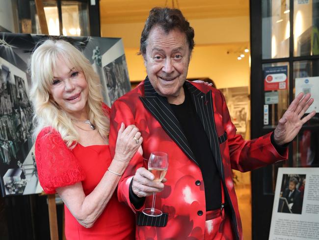 Charles and Christa Billich in their festive best at the annual Christmas party at the Billich Gallery in the Rocks, on Sydney’s official reopening date, 15 December 2021.