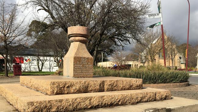 Frank Collins Memorial Fountain on Blackwood roundabout next: (Pic by Andrew O'Grady)