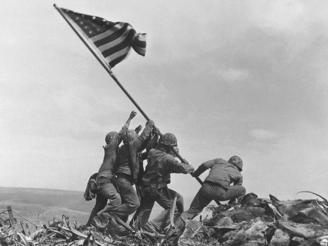 Iconic image ... Joe Rosenthal’s Pulitzer Prize-winning photograph of US Marines on Iwo Jima.