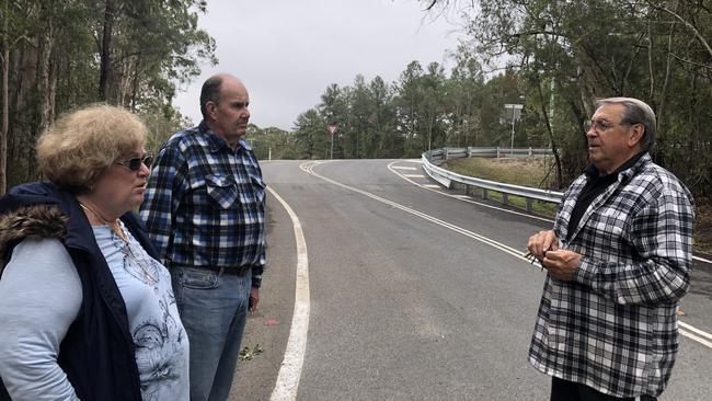 Residents discuss the dangerous corner at Riedel Rd, which was done up with $2.1 million in preparation for cars pulling boat trailers to the new boat ramp.