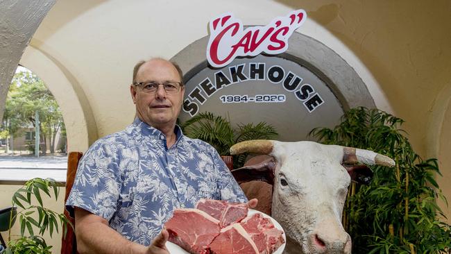 The iconic Cav’s Steakhouse owner Richard Cavill. He’s moving his business to a new Runaway Bay location. Picture: Jerad Williams