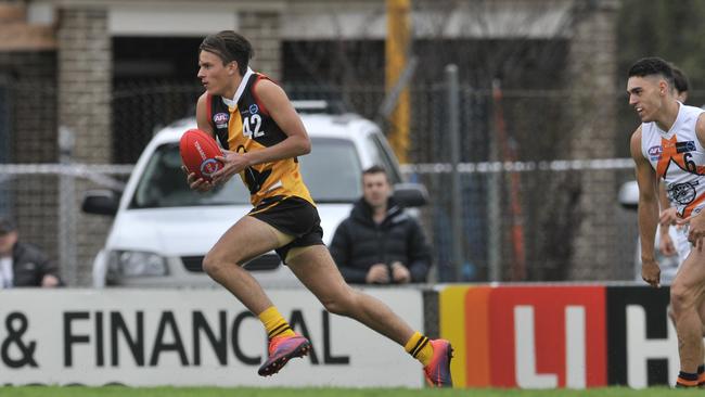 New Central District recruit Jai Nanscawen skips away while playing for Dandenong Stingrays in the TAC Cup. Picture: Christopher Chan