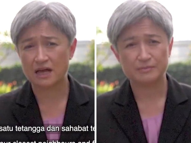 Arriving in Jakarta ahead of the G20 Summit, Senator Penny Wong showed off her linguistic talents. Picture: Twitter.