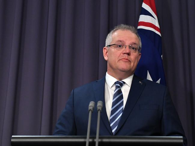 Prime Minister Scott Morrison at a press conference, reveals a state-based cyber attack targeting Australian government and business, at Parliament House in Canberra, Friday, June 19, 2020. (AAP Image/Mick Tsikas) NO ARCHIVING
