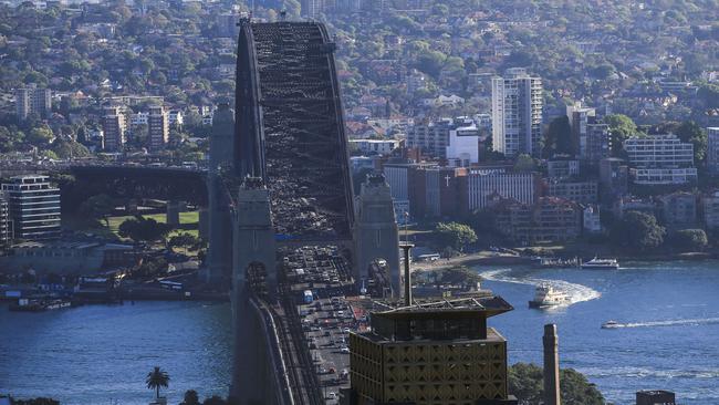 Sydney as seen from the top of Tower 2 in Barangaroo.Picture: Dylan Robinson